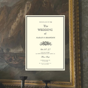 Invitación Boda Clásica Elegante Vintage