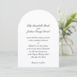Invitación Boda Clásica en Blanco y Negro Atemporal
