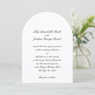 Invitación Boda Clásica en Blanco y Negro Atemporal