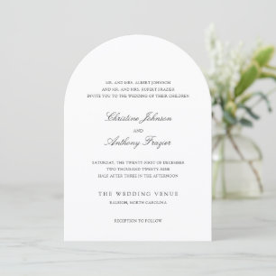 Invitación Boda Clásica en Blanco y Negro con Dinero Antiguo