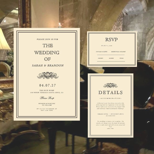 Invitación Boda Clásica Libro Antiguo (Subido por el creador)
