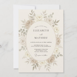 Invitación Boda Clásica Luminosa de Marfil
