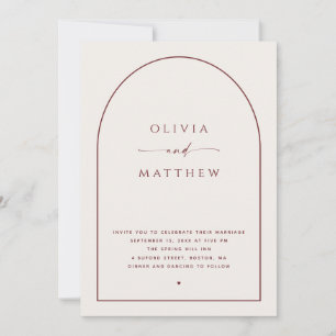 Invitación Boda Clásica Moderada de Marfil Foto de Arco + Q