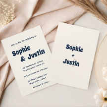 Boda Clásica Moderna de Azul Marino y Crema