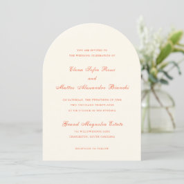 Invitación Boda Clásica Moderna de Terracota Elegante