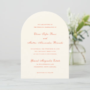 Invitación Boda Clásica Moderna de Terracota Elegante