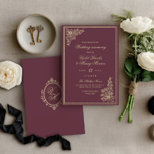 Invitación Boda Clásica Romántica Vintage del Jardín Regencia