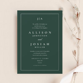 Invitación Boda Clásica Verde