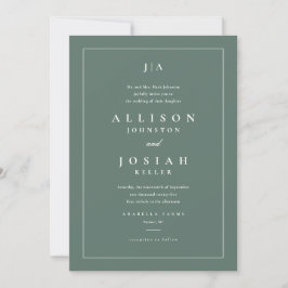 Invitación Boda Clásica Verde