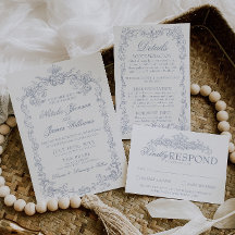 Boda Clásica Vintage Dusty Blue Old Money