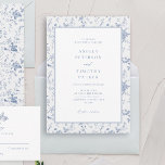 Invitación Boda Clásico Azul Francés de tela victoriana<br><div class="desc">Invitaciones a la Boda Azul Francesa de tela victoriana</div>