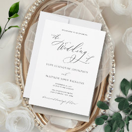 Invitación Boda Clásico Blanco y Negro Sencillo