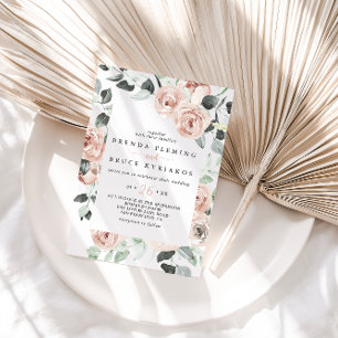 Invitación Boda clásico de color rosa rosa rosado floral