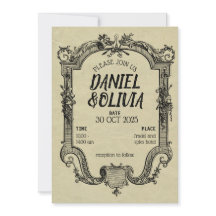 Boda clásico de cosecha negra verde