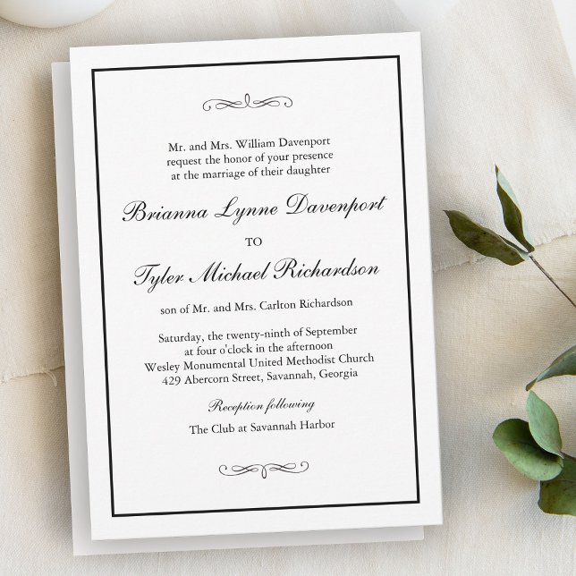 Invitación Boda clásico de elegancia simple (Subido por el creador)
