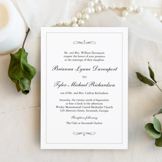 Invitación Boda clásico de elegancia simple (Subido por el creador)