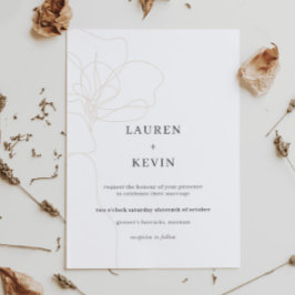 Invitación Boda clásico de flores ilustradas