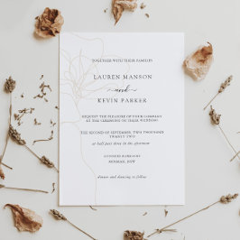 Invitación Boda clásico de flores ilustradas