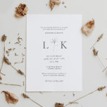 Invitación Boda clásico de flores ilustradas<br><div class="desc">Invite a su boda con esta sencilla y elegante invitación casera. Presenta un dibujo ilustrado de una flor con un simple tipo de letra serif. Esta invitación floral a la boda es perfecta para cualquier temporada.</div>