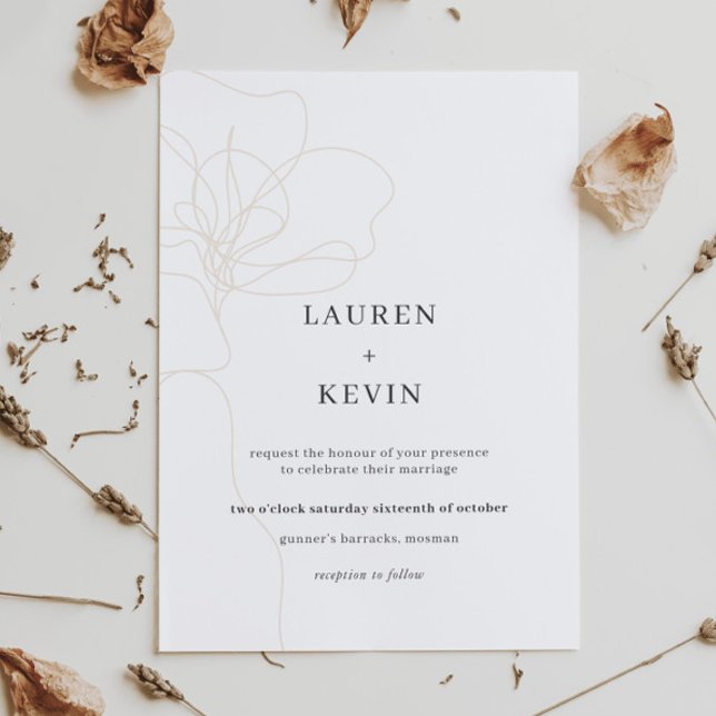 Invitación Boda clásico de flores ilustradas (Subido por el creador)
