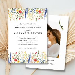 Invitación Boda clásico de flores silvestres rusticas elegant