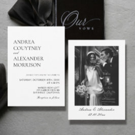 Invitación Boda clásico de fotografía en blanco y negro