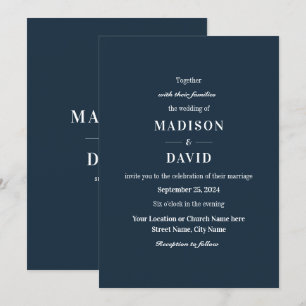Invitación Boda clásico de la Marina Mínima
