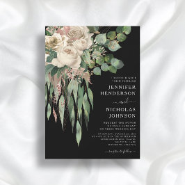 Invitación Boda clásico de los peones negros