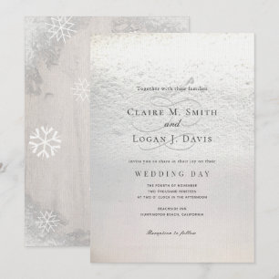 Invitación Boda Clásico de Nieve de Invierno