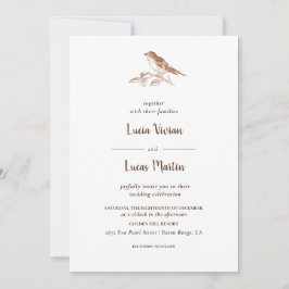 Invitación Boda clásico de pájaro forestal de época
