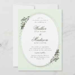 Invitación boda clásico de rama de oliva
