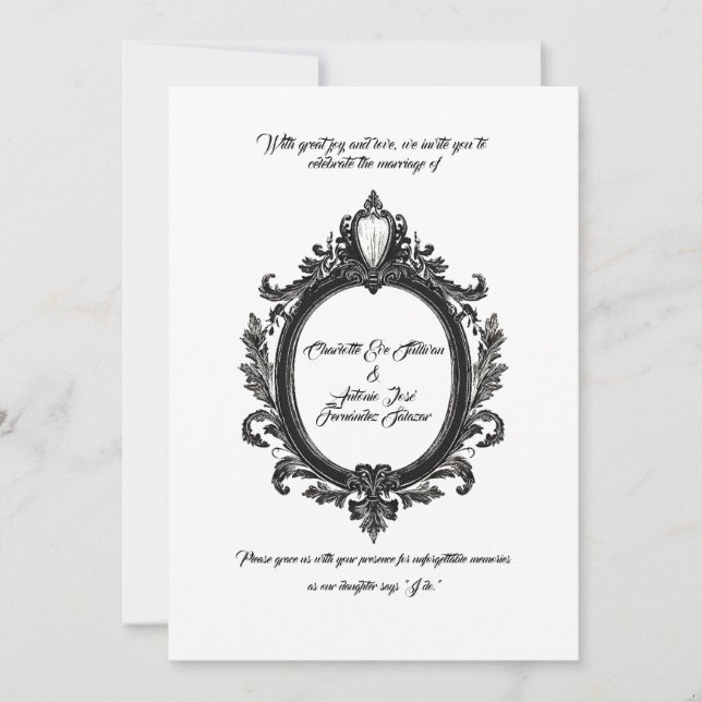 Invitación Boda clásico Elegancia, Escudo Regal, (Anverso)