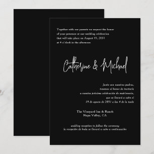 Invitación Boda clásico elegante bilingüe español