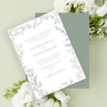 Boda clásico elegante de estilo formal Sage Green 