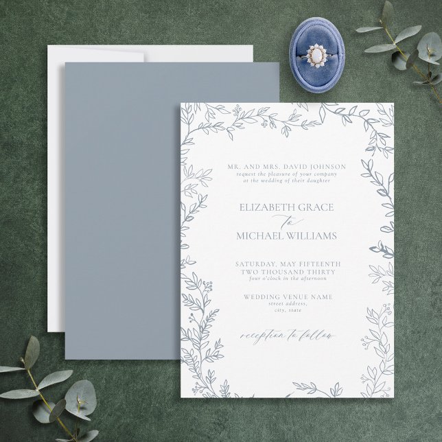 Invitación Boda clásico elegante de estilo formal y turbio de (Subido por el creador)