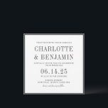 Invitación Boda clásico elegante de marco de borde negro form<br><div class="desc">Clásico Elegante Formal Borde Negro Invitación a la boda</div>