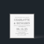 Invitación Boda clásico elegante de marco de borde negro form<br><div class="desc">Clásico Elegante Formal Borde Negro Invitación a la boda</div>