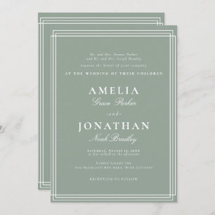 Invitación Boda clásico formal simple