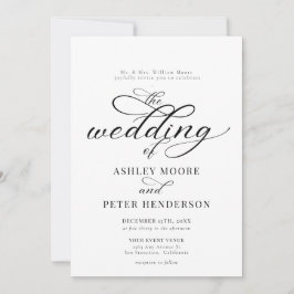 Invitación Boda clásico Minimalista de script simple