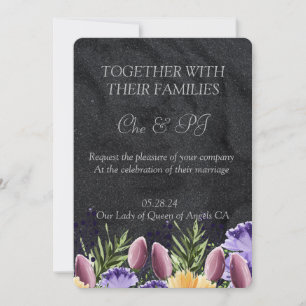 Invitación Boda Clásico Mínimo Negro