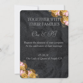 Invitación Boda Clásico Mínimo Negro