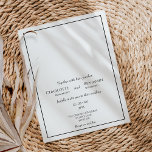Invitación Boda clásico moderno Minimalista simple<br><div class="desc">Esta minimalista y moderna y sencilla invitación a las bodas clásicas es perfecta para su elegante y moderno boda. Este diseño presenta un guión sencillo en negro sobre un fondo blanco brillante neutro para que coincida con su boda tradicional clásico o su minimalista boda boho en primavera, verano, otoño o...</div>