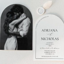 Boda Clásico Negro y Blanco Sencillo Arco