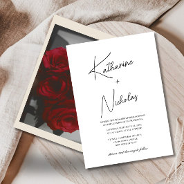 Invitación boda clásico único en blanco y negro
