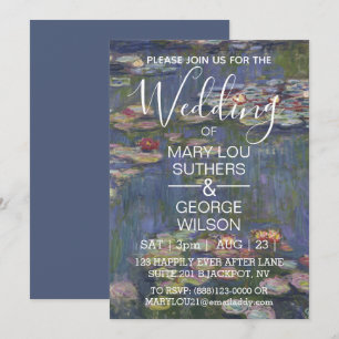 Invitación Boda Claude Monet Water Lilies