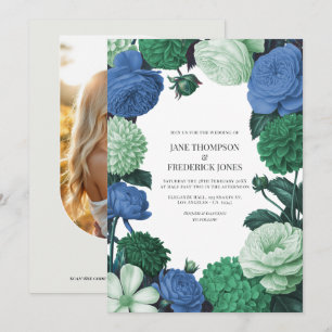 Invitación Boda Cloud Mint, Alpine Blue y Evergreen Mist