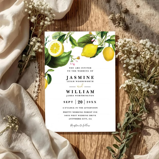 Invitación Boda Código QR Árbol de Limón Siciliano Rústico El (Subido por el creador)