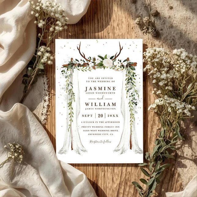 Invitación Boda Código QR Chic Elegante Floral Doscientosel B (Subido por el creador)