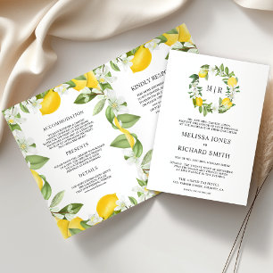 Invitación Boda Código QR del Limonar de Cítricos Rústicos