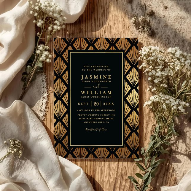 Invitación Boda Código QR Elegante Conchas Geométricas De Luj (Subido por el creador)